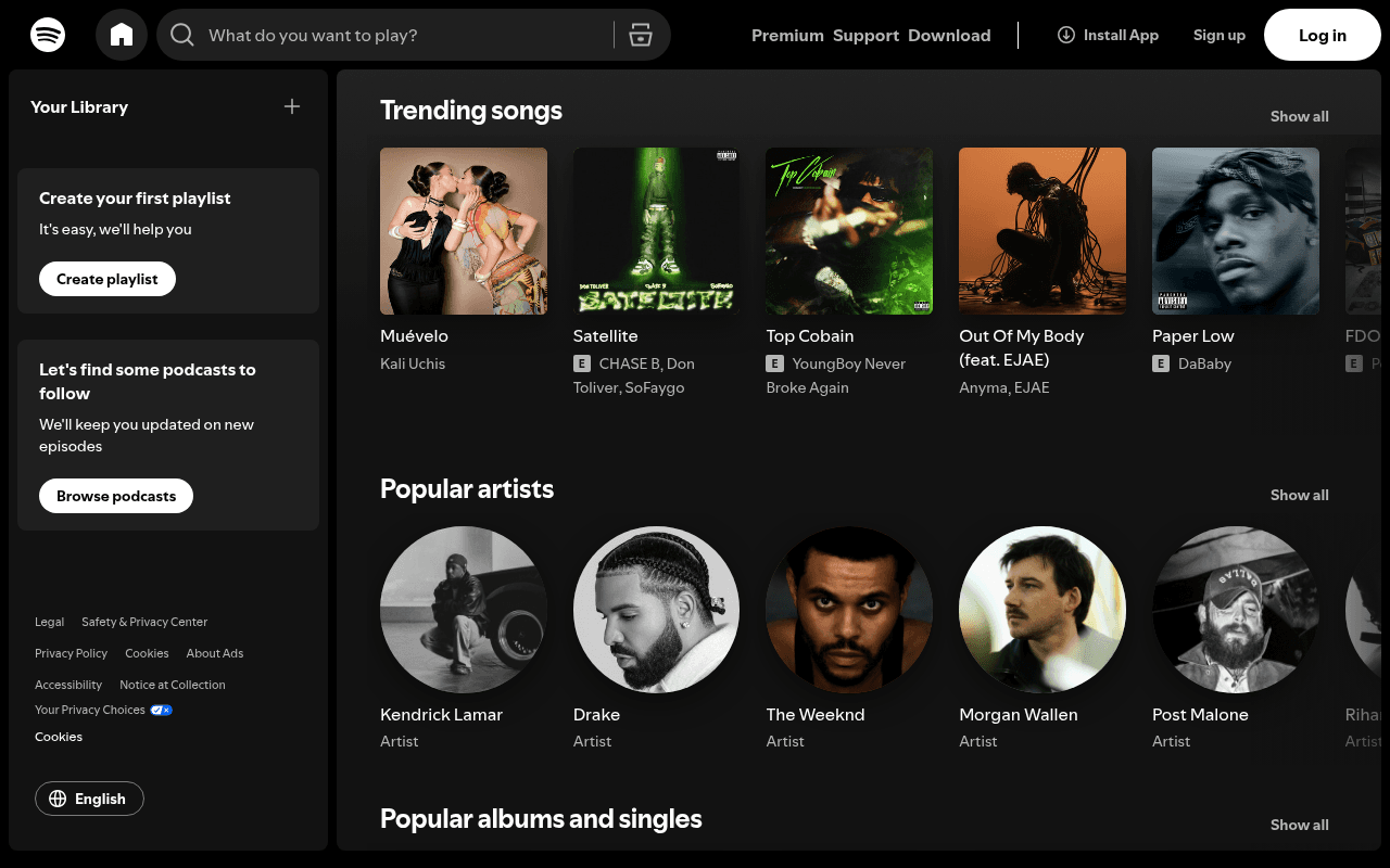 Screenshot from United States